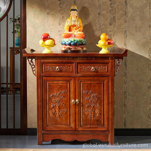 Buddha Necklace Table Buddha Niche Altar Household Stand Cabinet with Door Factory